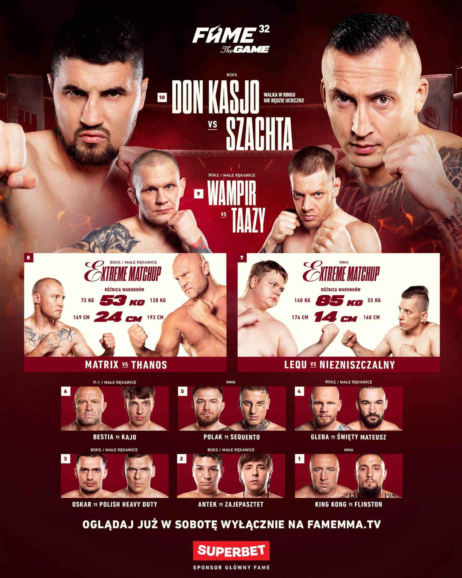 Pełna karta walk gali FAME 32: The Game (Radom, 29.08.2026)