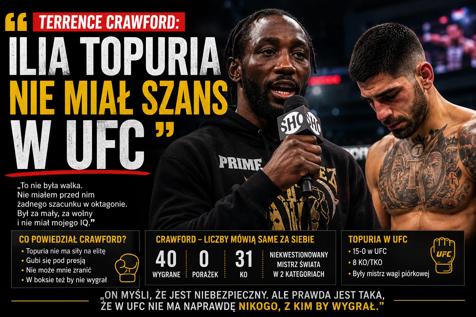 Terrence Crawford: Ilia Topuria nie miał szans w UFC