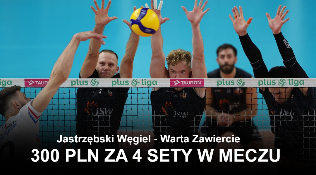 Read more about the article 300 PLN za minimum 4 sety w meczu Jastrzębski Węgiel – Warta Zawiercie